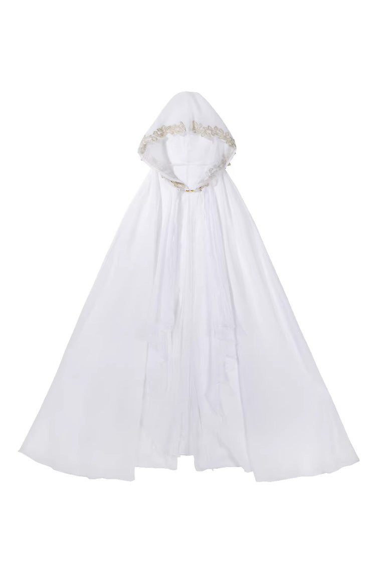 White [Aurelia of the Holy Light] Square Collar Printed Embroidered Chain-Decorated Sweet Elegant Lolita Dress - Shawl(Only) - 14