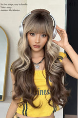 Gold‑Brown Balayage Ombre Y2K Asian Girl Vibe Seamless Sweet Lolita Long Curly Wig - Product - 6
