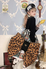 Brown Polka Dot Print Bowknot Shaped Sweet Lolita Backpack - Product - 5