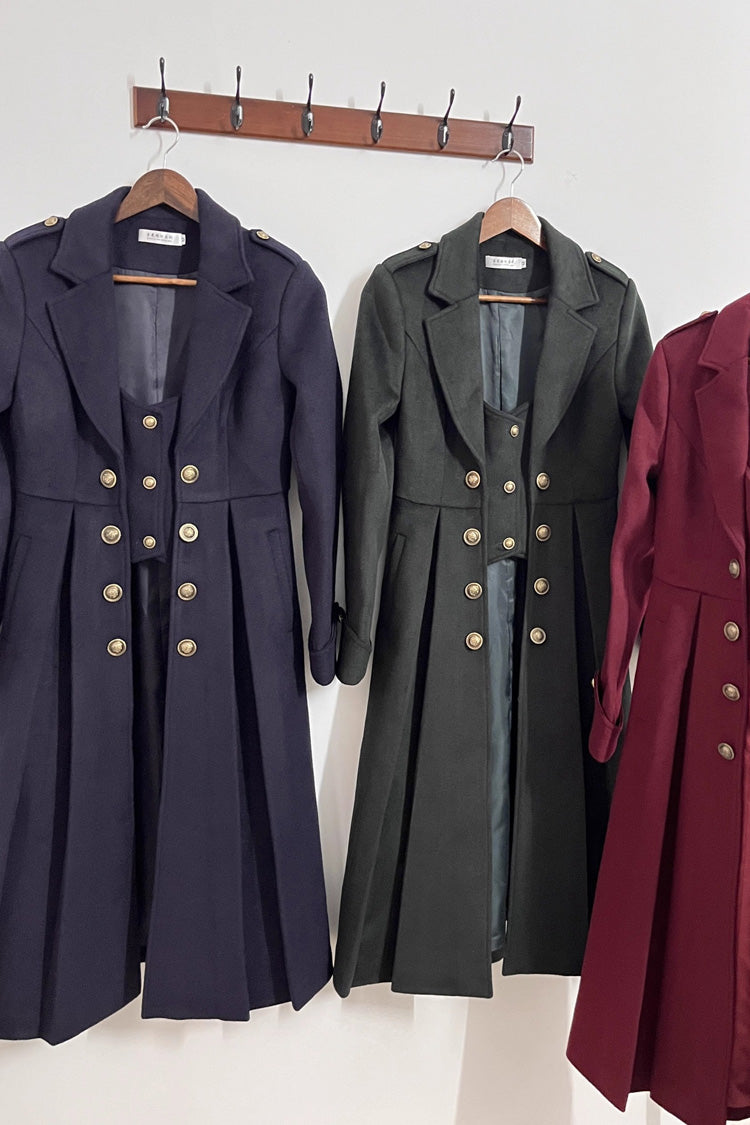 [Paranoid’s Punishment ] Wool Long Sleeves Slim Gothic Lolita Trench Coat 4 Colors - Product - 13