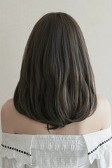Cool Brown Refined Side-Swept Bangs Multi-Layered Sweet Lolita Shoulder Length Wig - Product - 3