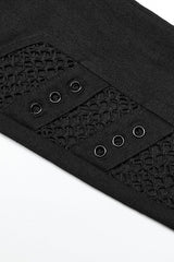 Stitching Slim Mesh Buckles Eyelets Women's Steampunk Leggings 2 Colors - Product - 8