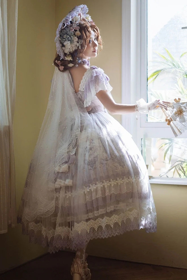 Purple The Key to the Secret Realm Gorgeous Wedding Princess Sweet Lolita Dress Set - Product - 10