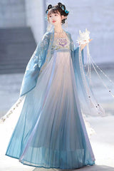 Embroidery Gradient Hem Women's Classic Hanfu Dress 2 Colors - Product - 3