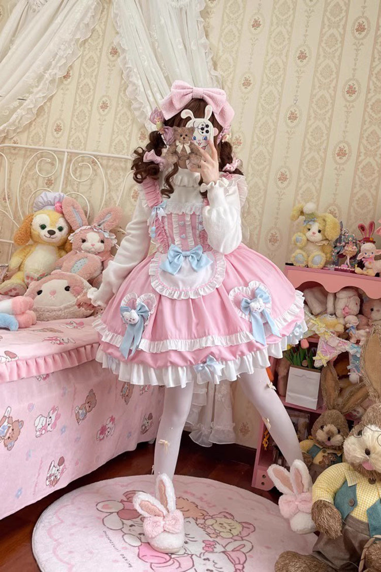 Cute Party Multi-layer Ruffle Bowknot Sweet Princess Lolita Jsk Dress 2 Colors - Product - 5