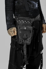 Black Adjustable Skull Rivets Men's Steampunk Waist Bag - Product - 2