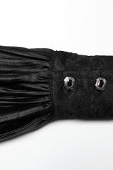 Black Long Puff Sleeves Spliced Lace Men's Gothic Shirt - Product - 8