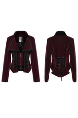 Women's Large Lapel Collar Long Sleeves Slim Tuxedo Gothic Coat 2 Colors - Product - 14