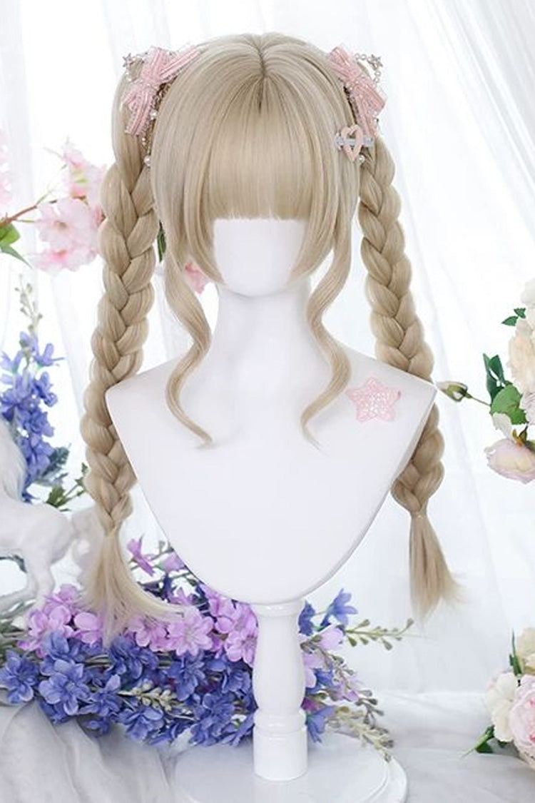 Sweet Lolita Hime Cut Twin Tails Wig Set 2 Colors - Product - 3