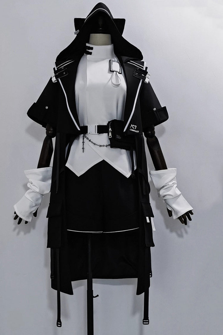 Black Functional Style Ouji Fashion Prince Handsome Lolita Cat Ears Coat - Product - 3