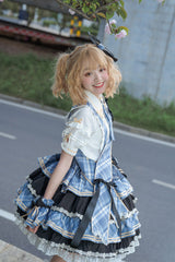 Multi-layer Print Ruffle Bowknot Sweet Lolita Skirt Set 3 Colors - Product - 5