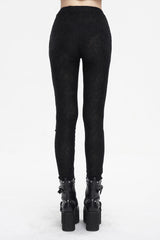 Black Strappy Mesh Splice Ruched Women's Punk Leggings - Product - 5