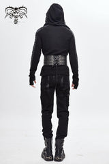 silver Lace-Up Men's Punk Faux Leather Rivers Belt - Product - 4