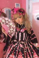 [Strawberry Chef] Sleeveless Print Bowknot Lace Sweet Lolita Jsk Dress 4 Colors - Product - 6