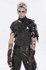 Black Lace-Up Slim Asymmetric Buckled Eyelet Men's Punk Cool Accessory Body Harness - Product - 7