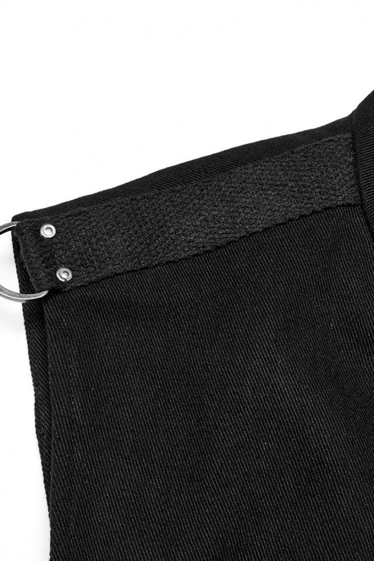 Black Cut-Out Buckled Strappy Spaghetti Men's Punk Vest - Product - 7