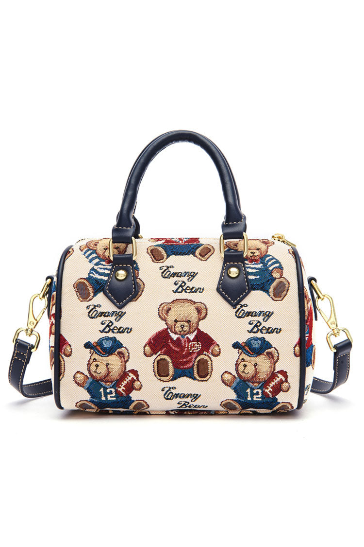 Bear Print Casual Sweet Lolita Shoulder Bag 5 Colors - Blue - 2