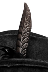 Black Tassels Feather Skull Men's Punk Hat - Product - 6