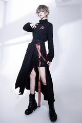 Black Unmarked Blade Gothic Handsome Ouji Lolita SK Skirt - Product - 7