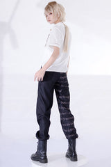 Black Vintage Cat Print Ouji Lolita Trousers - Product - 4