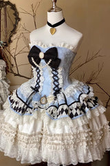 Princess Coronation Multi-layer Ruffle Bowknot Slim Romantic Sweet Lolita Dress 2 Colors - Product - 4