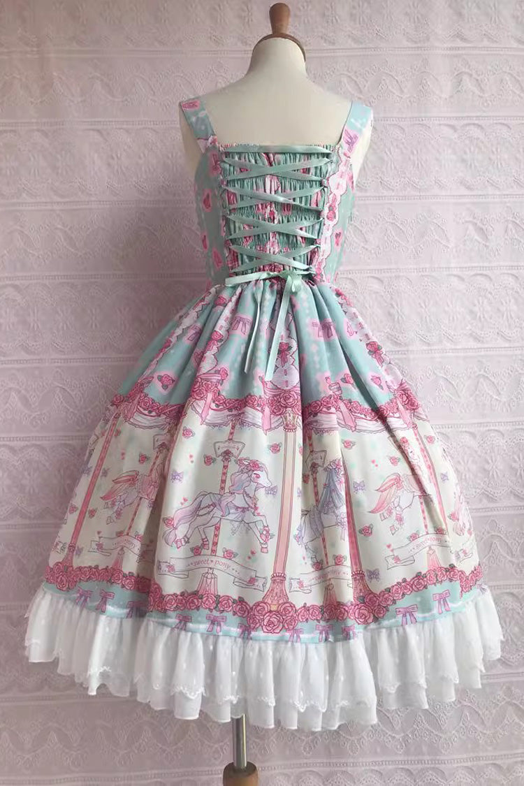 Rose Trojan Print Ruffle Bowknot Sweet (Dress Only) detail view 7