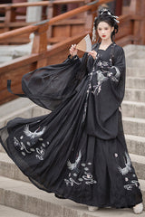 Original Chinese Ancient Style Heyungui Hand Embroidery Sweet Hanfu Dress Full Set - Product - 2