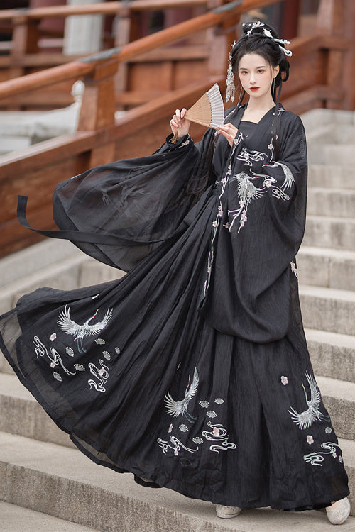 Original Chinese Ancient Style Heyungui Hand Embroidery Sweet Hanfu Dress Full Set - Product - 2