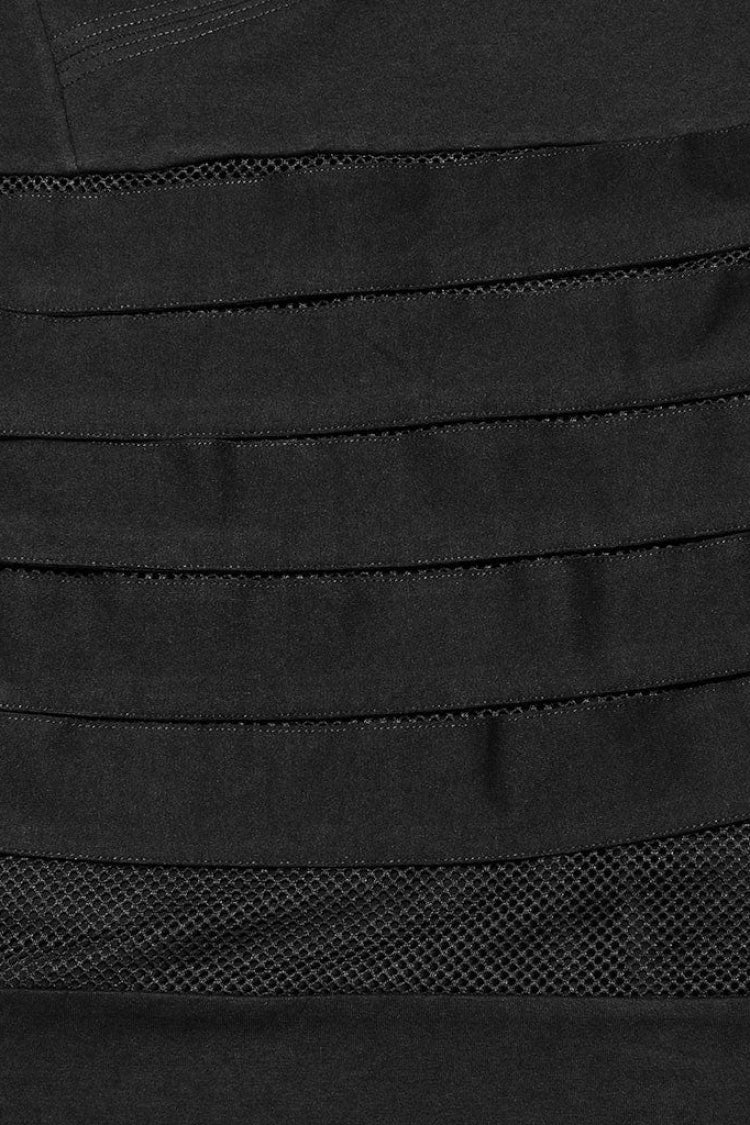 Black Short Sleeves Stitching Hooded Mesh Ripped Mens Steampunk T-Shirt - Product - 6