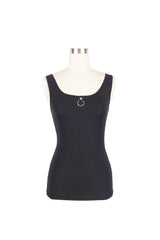 Black Lace Up Back Heart Shaped Hollow Knitting Chain Women's Punk Vest - Product - 5