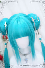 Green Sweet Lolita Marble Head With Ponytail Wigs - Product - 3