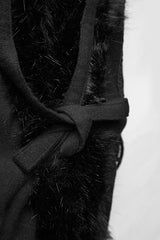 Black Hooded Long Fur Mens Gothic Cloak - Product - 11