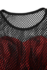 Black/Red Sleeveless Multi-layer Stitching Mesh Women's Gothic Elegant Lolita Dress - Product - 5