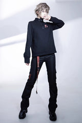 Black Unmarked Blade Gothic Handsome Ouji Lolita Long Pants - Product - 7