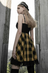 Lattice Plaid Stitching Binding Women's Steam Punk Strap Dress - Product - 7