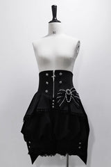 Black Wonderful Trick Stripe Print Lace Ouji Fashion Elegant Lolita Shorts - Product - 11