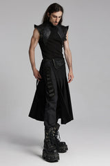 Black Buckle Men's Punk Skirt - Product - 4