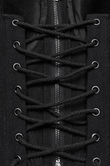 Black Sleeveless Lace-Up Rivet Buckle Women's Punk Vest - Product - 8