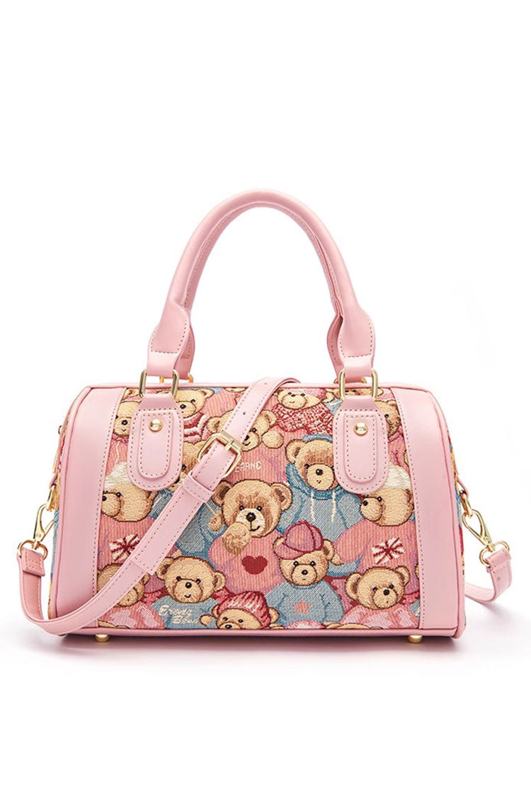 Bear Print Casual Sweet Lolita Shoulder Bag 5 Colors - Pink - 7