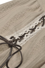 White/Yellow Women's Steampunk Victorian Lace Multi-Layered Dovetail Ruffled Skirt - Product - 13