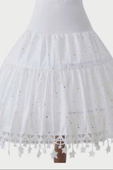 White Star Decorated Long Adjustable Sweet Lolita Petticoat - Product - 2
