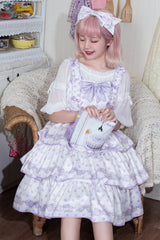 Polka Point Print Bowknot Multi-Layer Princess Sweet Lolita Jsk Dress - Product - 6