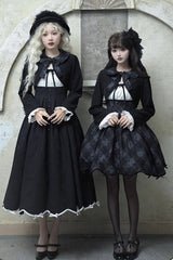 Black [Swan] Short Sleeves Sweet Elegant Princess Lolita Dress Long Version - Product - 3