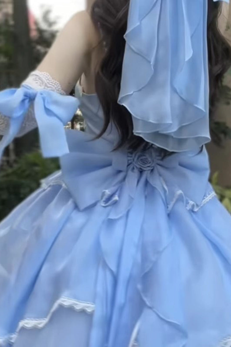 Gorgeous Hanayome Bowknot Sweet Elegant Lolita Jsk Dress 6 Colors - Blue - 6