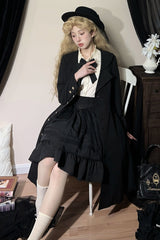 Black [Rich Girl] Long Sleeves Gothic Lolita Coat - Product - 10