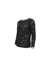 Black Diamond Mesh Irregular Hole Long-Sleeved Men's Punk T-Shirt - Product - 8