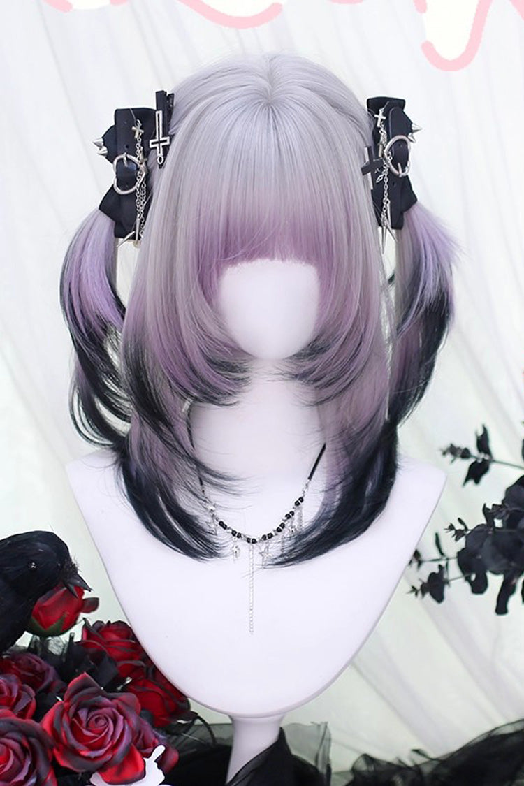 Purple Gradient Air Bangs Bob Sweet Lolita Short Wig - Product - 2