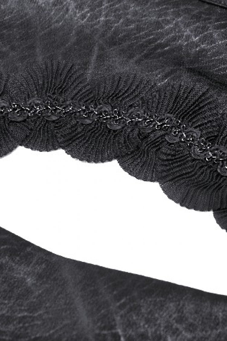 Black Sleeveless Cut-Out Lace Trim Side Lace-Up Women's Gothic Sexy Corset Top - Product - 16