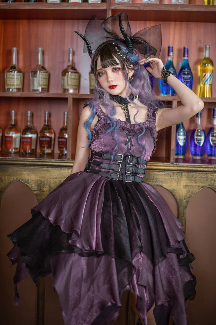 Purple [Seven Deadly Sins: Lust] Multi-Layered Irregular Gothic Lolita Jsk Dress - Product - 7