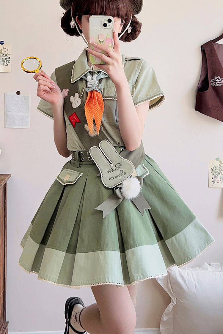 Green Bunny's Spring Journey Ouji Lolita Skirt - Product - 2
